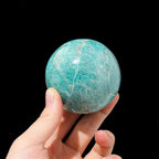 AtkitS Natural Amazonite Crystal Ball Magic Ball Amazonite Magic Divination Energy Home furnishings (Size : 5-6cm)