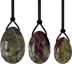 Drilled Yoni Egg Set Natural Rose Quartz Jade Eggs for Kegel Exercise Exercise Crystal Ball,Dragon Blood Eggs