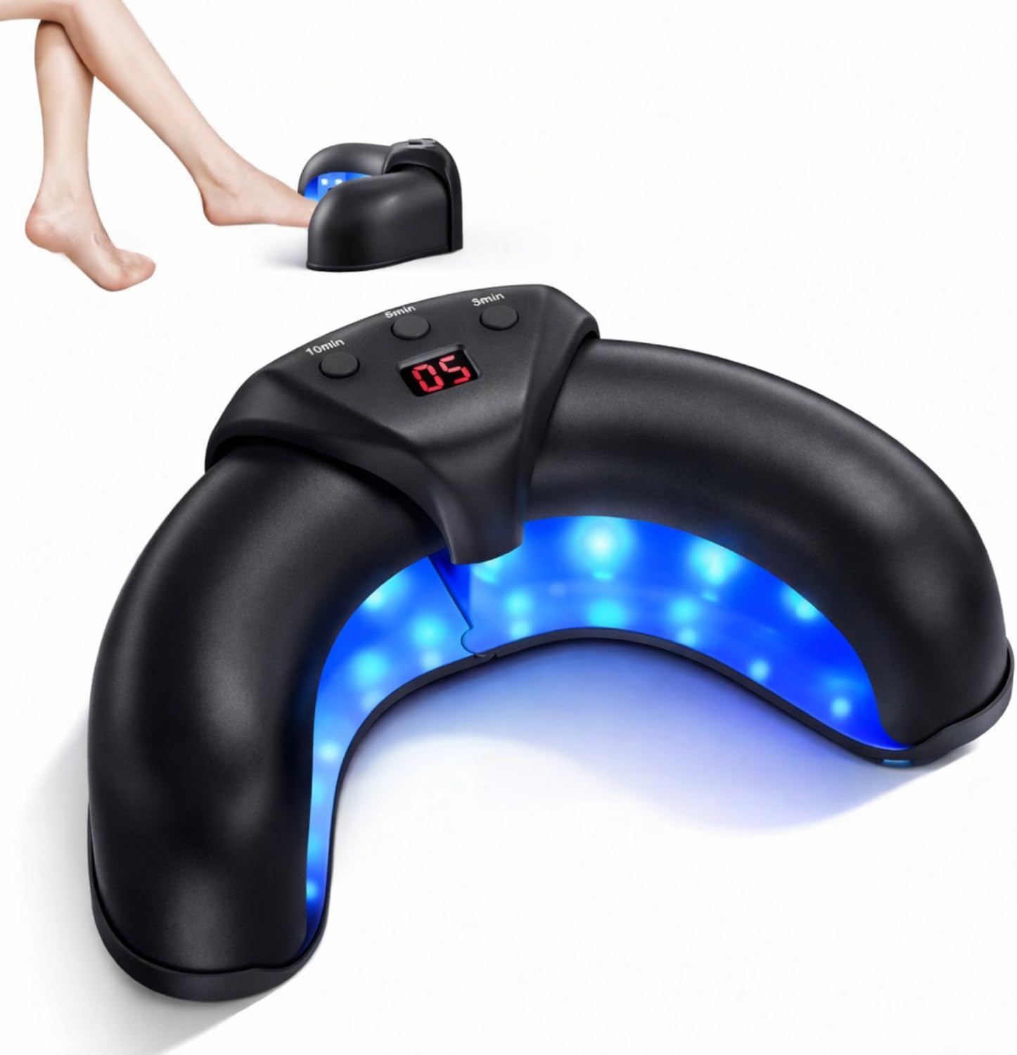 Nail Fungus Blue Light & Infrared Therapy Device for Toenails & Fingernails, 470nm + 910nm Dual-Light Home Use Toenail Fungus Treatment Device for Onychomycosis
