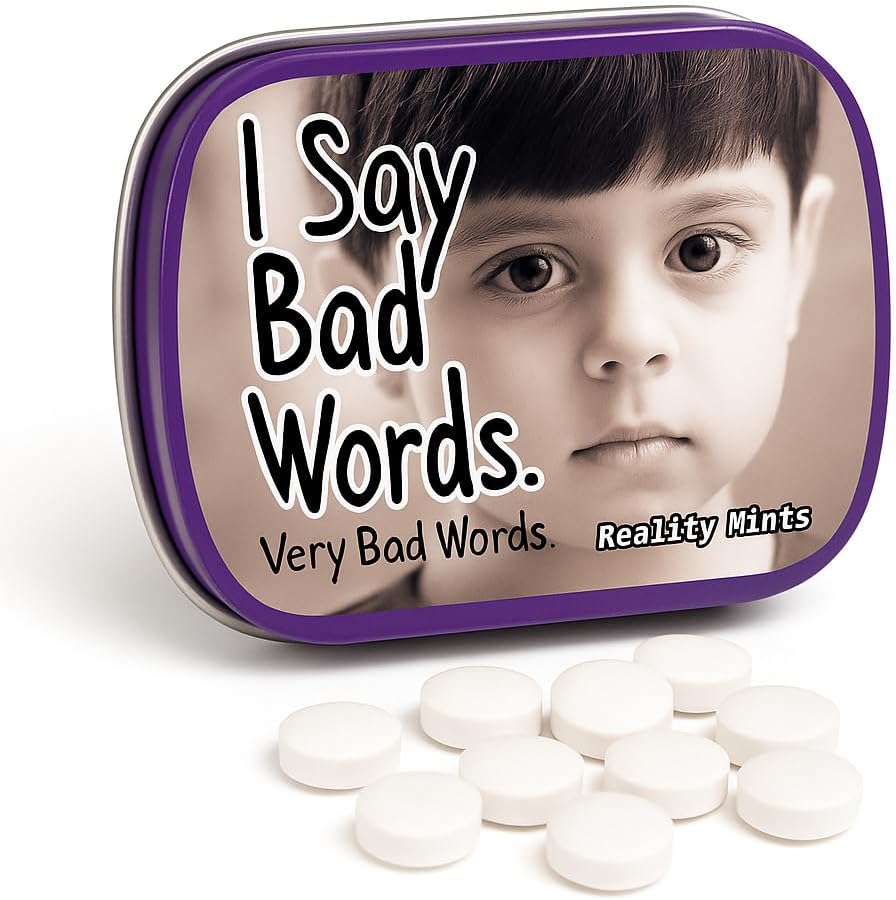 I Say Bad Words Mints - Funny Candy for Teens and Adults - Wintergreen Breath Mints - Funny Mint Tin for Stockings Stuffer - 3 Ounces