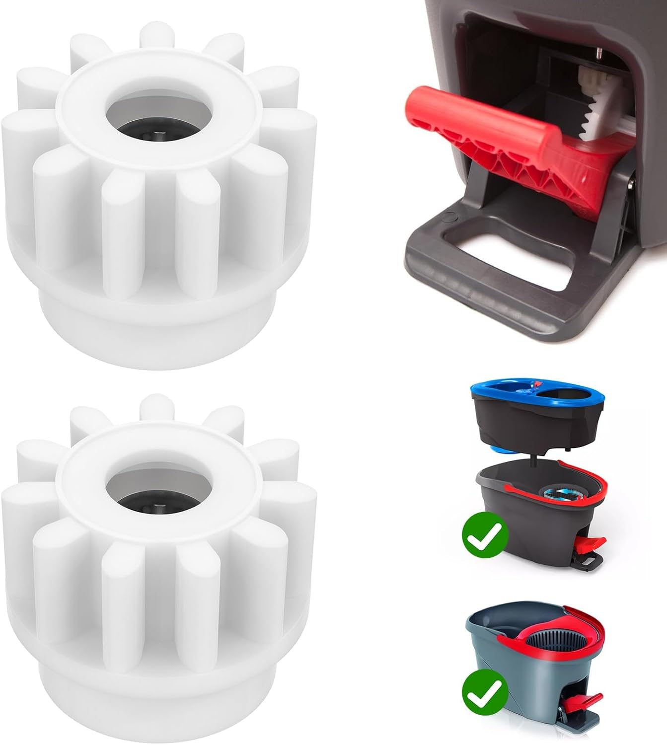 SDTC Tech 2 Pcs Easy Mop Pedal Broom Spin Replacement, One Way Clutch Bearing Repair, Spin Mop Bucket Gear Replacement, Mop Bucket Bearing Compatible with Oce DAR, Vi LIDA