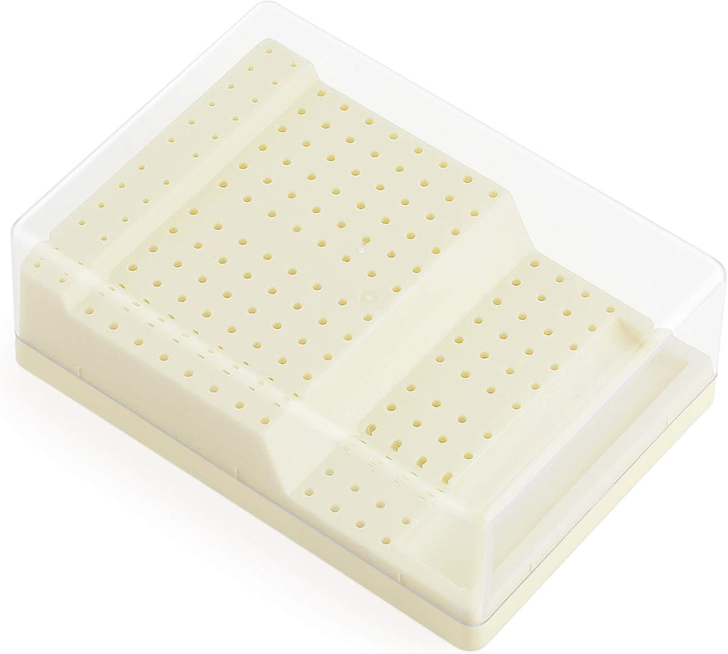 168 Holes Dental Bur Holder Box with Cover and Drawer, Burs Block Station Organizer Case for Bur, Plisher, File - Durable and Sturdy