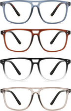IVNUOYI 4 Pack Reading Glasses for Women Men,Blue Light Blocking Readers,Vintage Frame Eyeglasses with Spring Hinges