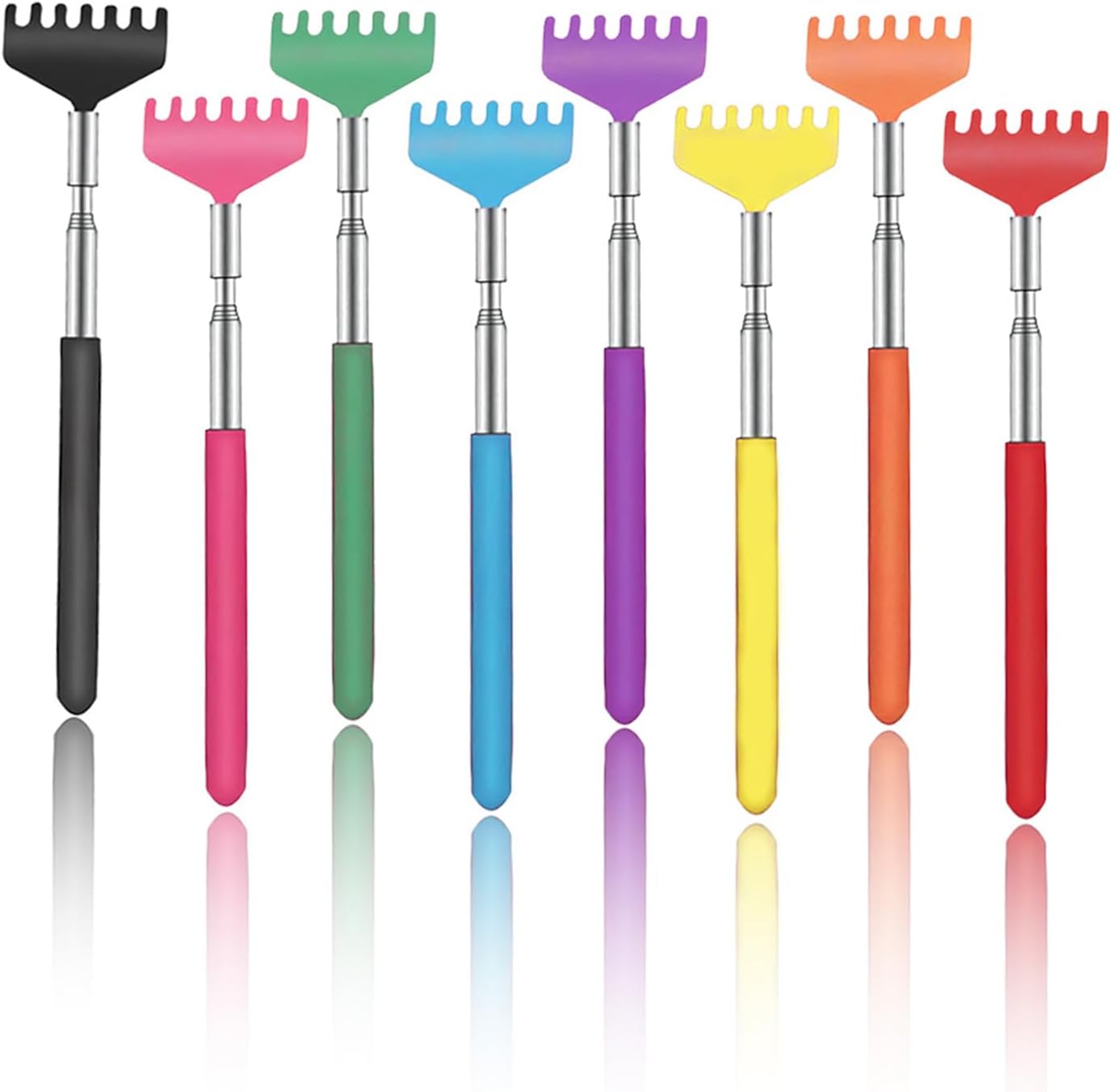 8-Piece Gift Box Set Retractable Back Scratchers- Portable Metal Body Massager Tool, Multi-Color Set for Men Women Kids & Pets - Father's Day, Valentine's, School Season