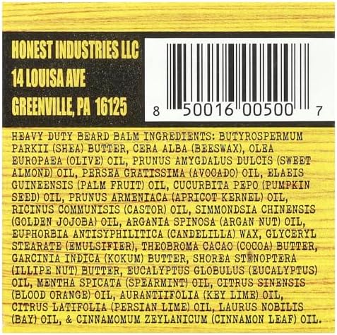 Honest Amish - Heavy Duty Beard Balm - 2 Ounce - Beard Conditioner
