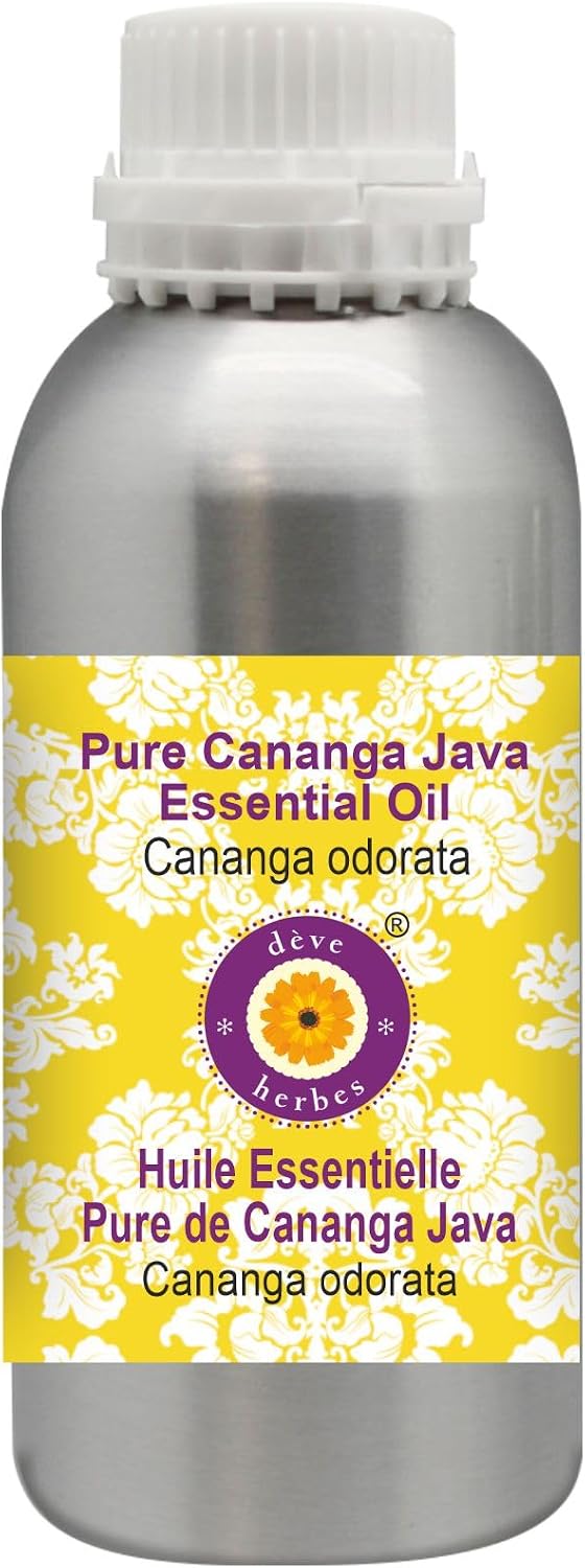 Deve Herbes Pure Cananga Java Essential Oil (Cananga odorata) Steam Distilled 300ml (10 oz)