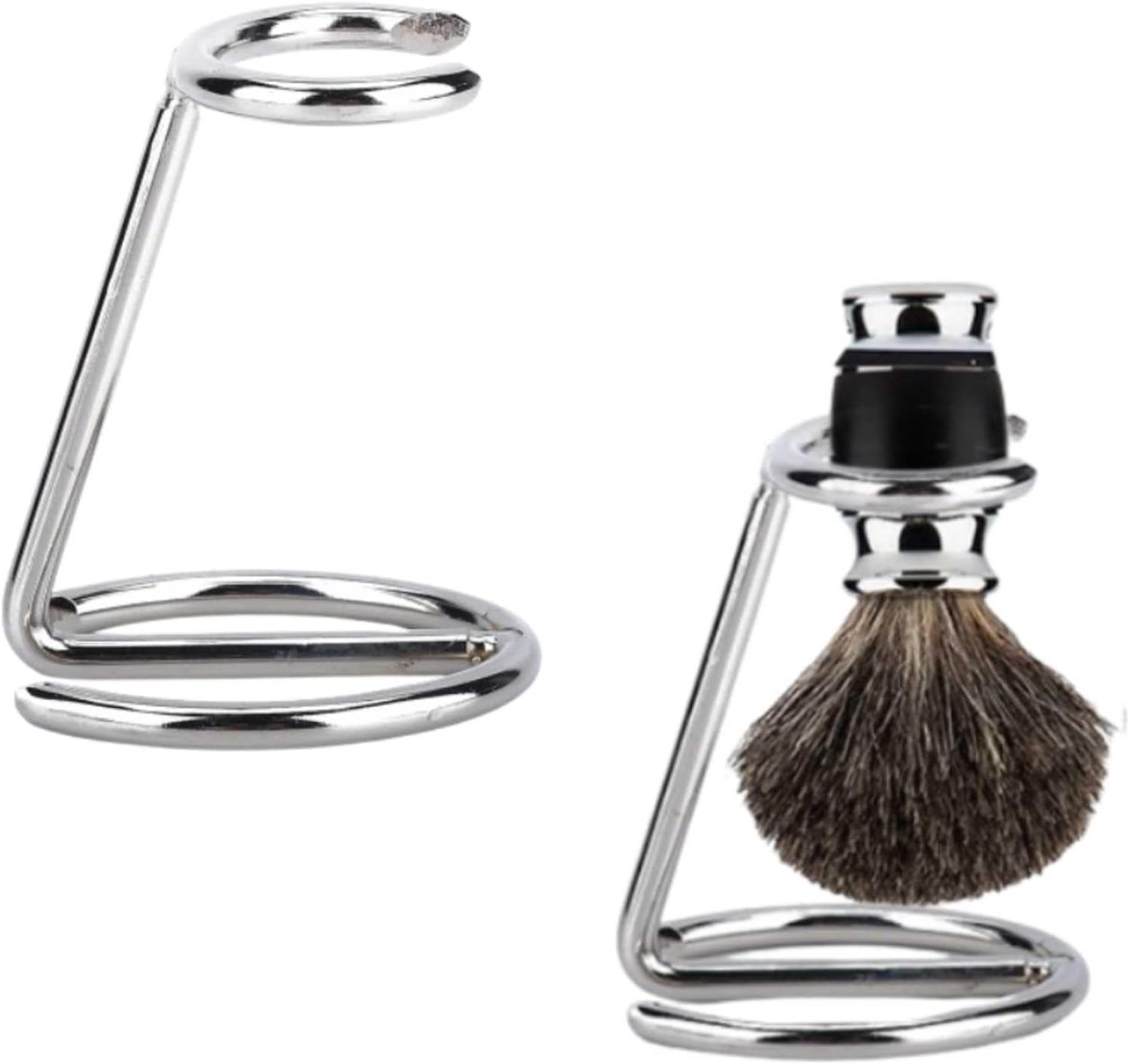 Shaving Brush Holder, 2Pcs Stainless Steel Razors Stand Men's Travel Shaver Holder Shaving Support for Salon Home
