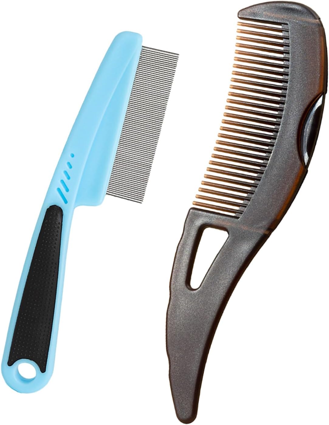 Dandruff Comb Wide Tooth, Stainless Steel Fine Tooth Lice/Psoriasis Scalp Detox Comb for Women, Men & Kids, Professional Portable Sweep/Massage/Clean Shower Brush Tool for Hair Care/Growth (Blue)