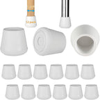 7/8" Chair Leg Tips Caps, Non-Slip Rubber Leg Tips, Stool Leg Protectors Cap, Folding Metal Chair Leg Tip Replacement, Chair Leg Floor Protectors Round White, 12 Pack