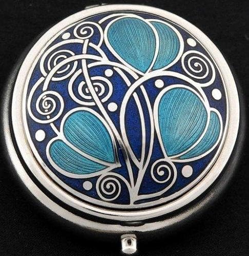 Pill Box in a Celtic Swirls Design (Purple)
