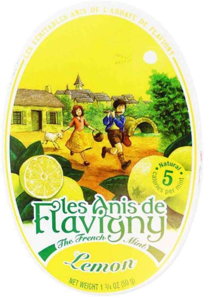 Les Anis de Flavigny Candy, Lemon, 1.8-Ounce Oval Tin