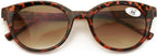 V.W.E. Women Round Progressive Bifocal Reading Sunglasses - No Line or Bubble - Zero Power on Top Reader