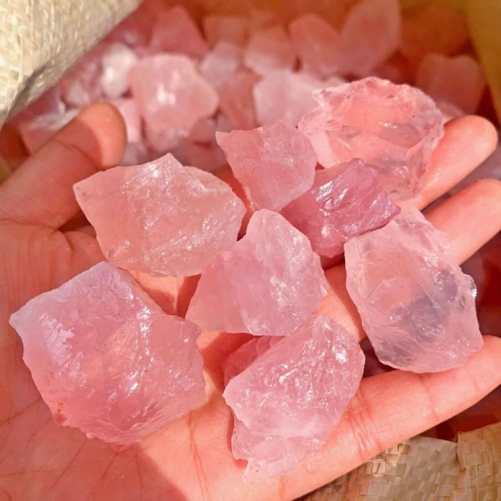 AtkitS Crystal Natural Pink Rose Quartz Stone Crystal Stone Mineral Specimen Rock (Size : 10-30g)