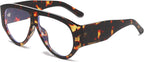 YAMEIZE Blue Light Blocking Glasses for Men Women Oversized Pilot 70s Retro Thick Frame Blue Light Blocking Computer Glasses