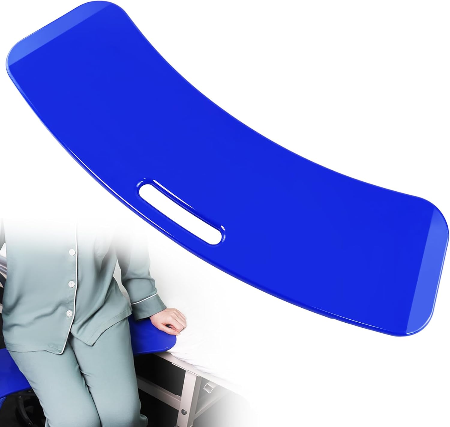 YHK Transfer Board and Slide Board for Transferring, Sliding Board Transfer to Wheelchair, Sliding Transfer Board Transfer to Bed, Car, Toilet, Sliding Board 26.7*7.7*0.47", Hold up to 440 lbs, Blue
