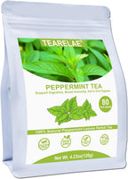 TEARELAE - Peppermint Tea Bags, 80 Count - 100% Pure Peppermint Leaves - Non-GMO - Naturally Caffeine-free Herbal Tea - Support Digestion & Natural Breath Freshener