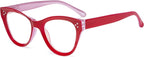 Eyekepper Large Cateye Design Reading Glasses Oversized Readers for Women Reading - Red +4.00
