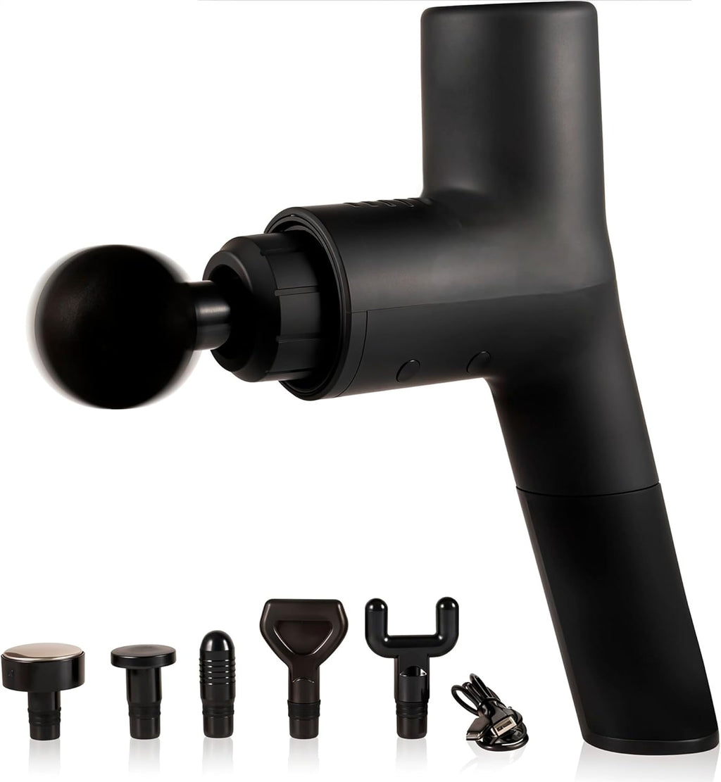 Deep Tissue Muscle Massage Gun | Powerful Handheld Percussion Massager | Back | Neck | Full Body Muscle Recovery | 22 lbs Stall Force | 8 mm Amplitude | 6 Speeds | Quiet | 240 Min Battery