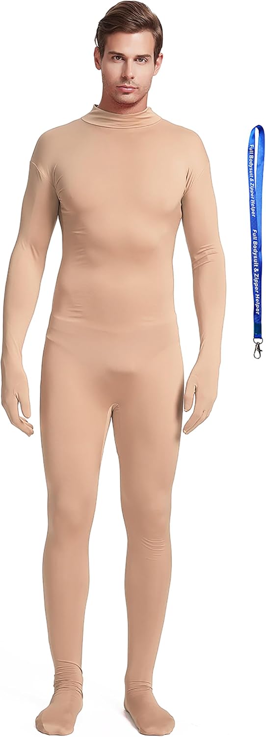 Full Bodysuit Include Zipper Helper Unisex Adult Costume Without Hood Spandex Stretch Zentai Unitard Body Suit