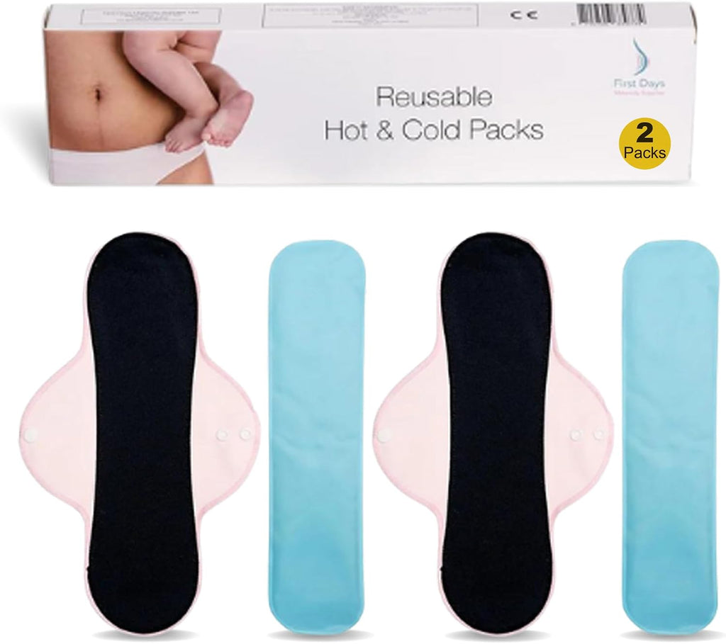 First Days Maternity - Reusable Hot & Cold Packs (2) for Postpartum Recovery, Episiotomy Relief, Haemorrhoids, Bruising and More. Warm and Cool Therapy