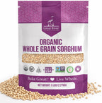 Great River Milling Whole Grain Sorghum | High-Protein Ancient Grain | Non-GMO, Kosher Certified | Ideal for Salads, Pilaf, Porridge, Baking & More | 5 Lb
