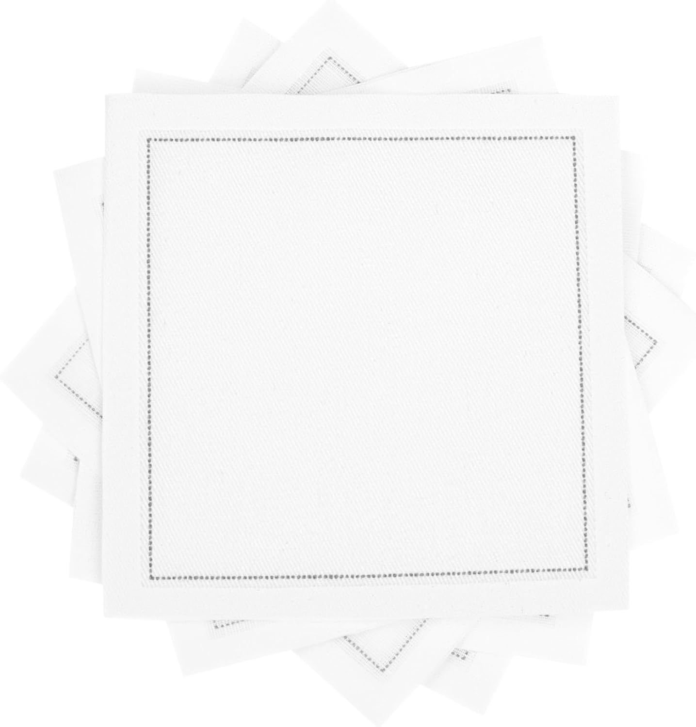 White Cotton Cocktail Napkins - 100% Cotton - 50 x pack - 4.5” x 4.5” - Hotel Quality, Soft & Absorbent, Ideal for Home, Party & Special Events, Bridal Showers, Wedding, Anniversary & Birthdays.