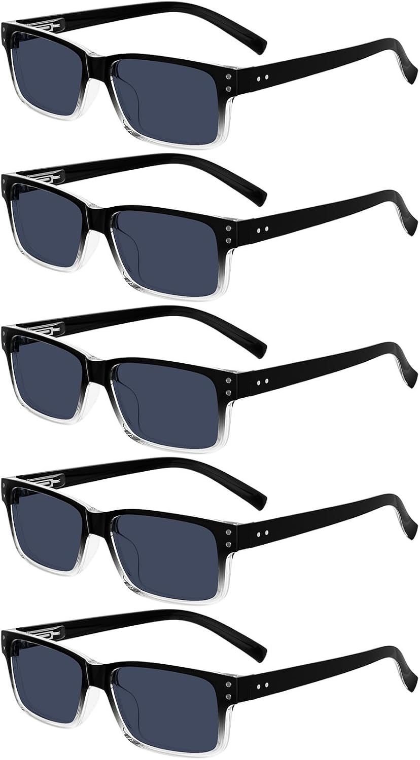 Eyekepper Vintage Reading Glasses for Men - 5 Pack Spring Hinges Classic Readers