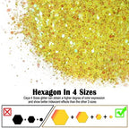 Ceya Chunky Glitter, 4.9oz/ 140g Lemon Yellow Craft Glitter Powder Mixed Fine Flakes Iridescent Nail Sequins for Nail Art, Hair, Epoxy Resin, Tumblers, Slime, Painting, Festival Decor