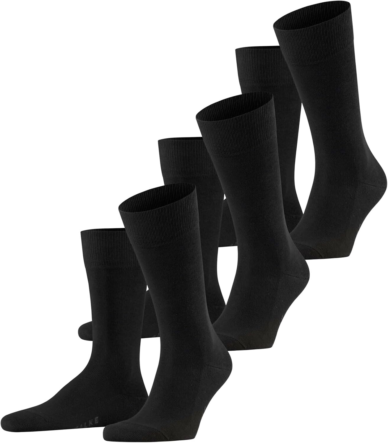 FALKE Men's Airport 3-Pack Mid-Calf Dress Socks, Merino Wool Cotton, 3 Pairs
