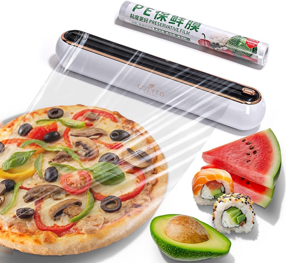 EasyCutter- The Premium Effortless Cling Film Dispenser for Every Kitchen by COZYTO (Classic Black)