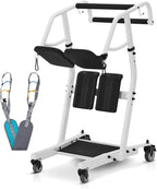 MCombo Stand Assist Patient Lift with Transfer Belt, Patient Transport Unit for Home Care and Elderly Use, 400lbs Capacity, STA446 (Solid Black)