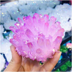 Health & Household Pink Aura Crystal Cluster Angel Aura Titanium Quartz Crystal Stunning Rainbow Specimen Minerals Reiki
