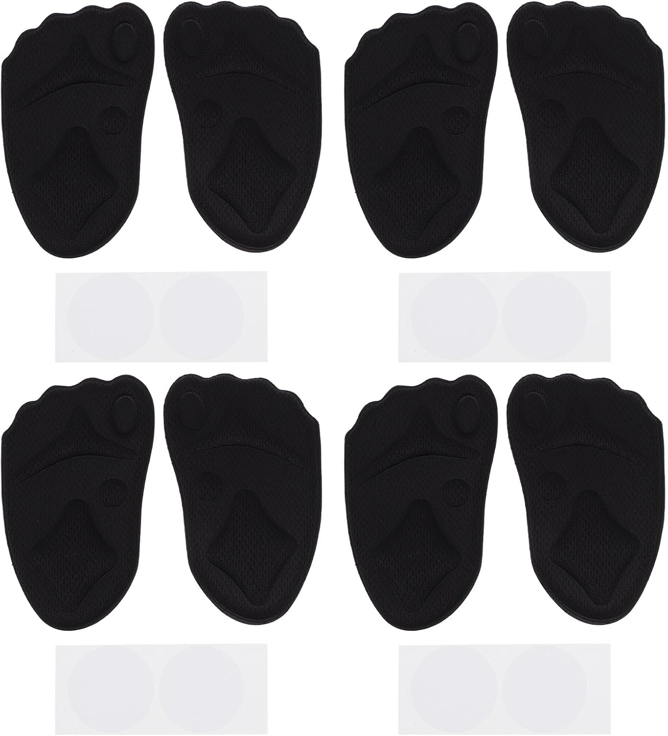 VILLCASE 4 Pairs High-Heel Insoles Front Foot Pads 4d Sponge Cushions Breathable Anti Shoe Inserts Sweat-Absorbing Non-Slip Half-Size Adjusters for Women