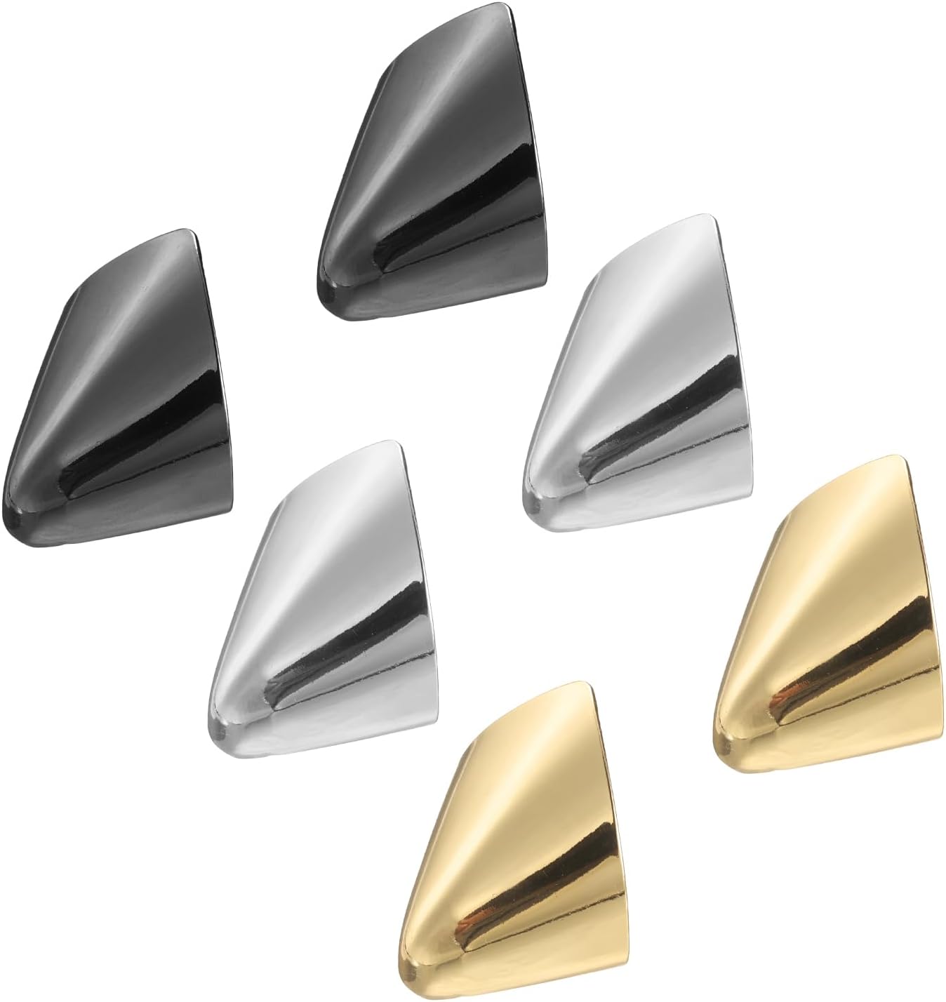 uxcell 6Pcs Metal Shoes Pointed Protector High Heel Toe Caps Cover Durable Shoe Tip Cover Elegant Shoe Head Tips Cap for Shoe Protection Repair, Shoe Protection (Gold/Silver/Black, 25mm)
