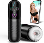 Heating Male Masturbator Penis Pump, Upgrade 5 in 1 Male Sex Toys for Men with 10 Vibrating&Licking 7 Thrusting&5 Sucking Modes, Adult Machines Devices Pocket Pussy AI with APP Sex Furniture - Bedding