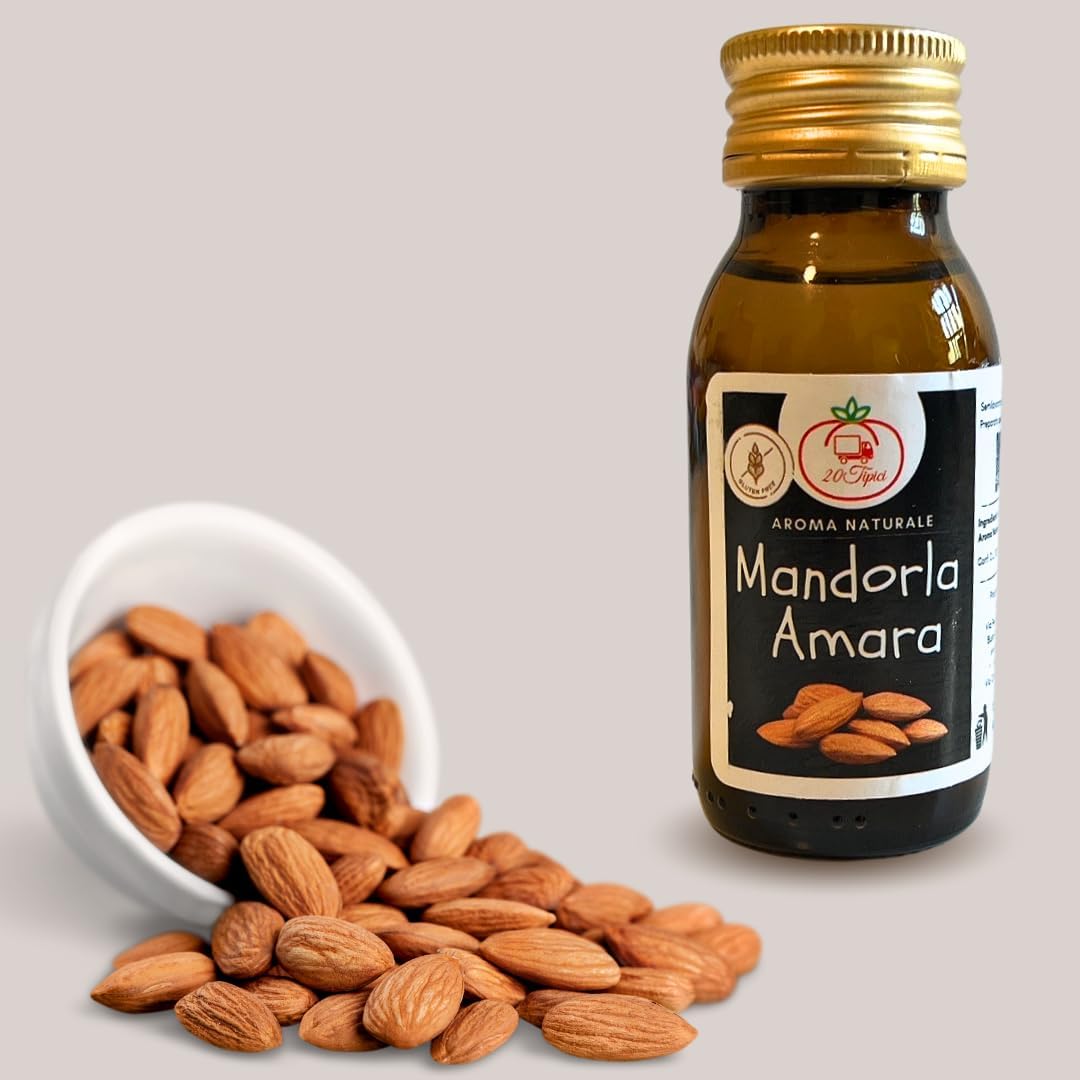 20Tipici® Natural 60ml Food Flavour - Bitter Almond - For Marzipan, Sbrisolona, Carrot Cake, Cantucci, Almond Paste - Extracts Flavour for Cakes and Biscuits (Bitter Almond)