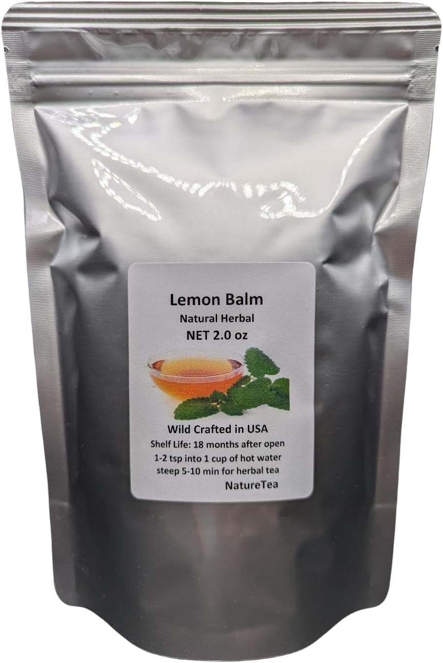 Lemon Balm - Melissa officinalis Dried Loose Leaf by Nature Tea (2 oz)