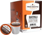 Fresh Roasted Coffee, Guatemala Huehuetenango, Medium Roast, 24 Pods for K Cup Brewers