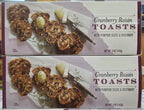 Trader Joe Gluten Free Cranberry Raisin Toasts with Pumpkin Seeds & Rosemary 5oz 142g (Two Boxes)