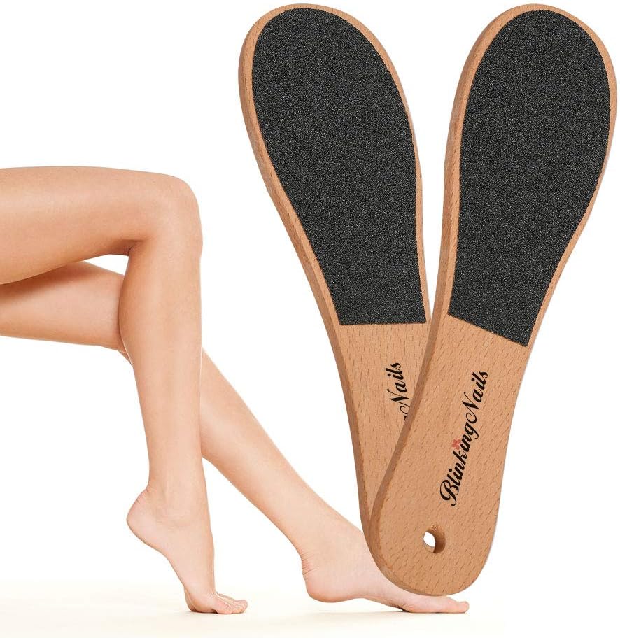 Foot File Callus Remover for Feet, Foot File for Dead Skin Foot Scrubber Heel Scraper Lima para Los Pies Rasp Professional Pedicure Tools for Feet Removes Cracked Heels Rasper with Wooden Handle 2pcs