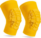 Wrestling Knee Pads for Kids Youth Adult, Knee Compression Sleeve for Basketball Volleyball Football, 1 Pair Short Knee Pads Sleeves ((#2) Yellow-2pcs,Medium)