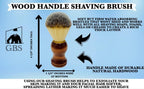 G.B.S Wooden Shaving Set, Synthetic Vegan Shaving Brush Wood Handle and Soap Bowl with All Natural Shave Soap 3IN1 Kit for Men Practical Christmas Gift for Men