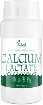 7 oz Calcium Lactate Powder, 100% Pure Calcium Lactate, Food Grade for Keep Shape of Food, Helps Neutralize Food Acidity, Suitable for Dairy Products, Breads, Pastries, Bake, Gluten-Free & Vegan