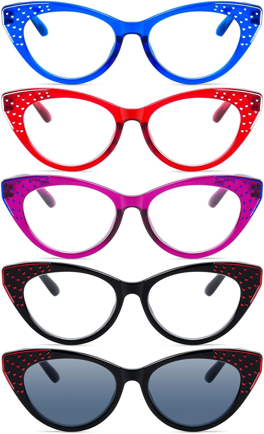 Eyekepper 5-pack Cat Eye Reading Glasses Women Readers +3.50