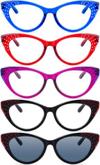 Eyekepper 5-pack Cat Eye Reading Glasses Women Readers +3.50