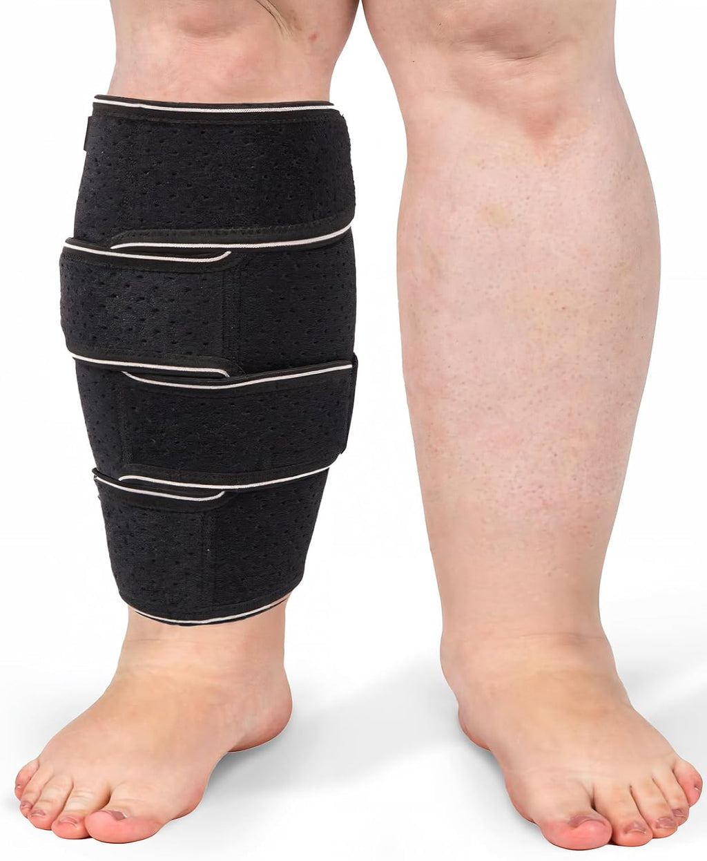 Plus Size Calf Compression Wrap For Severely Swollen Calves With Lymphedema, Big Calf Brace Increases Circulation & Reduces Muscle Swelling for Women and Men (Short, 3XL)