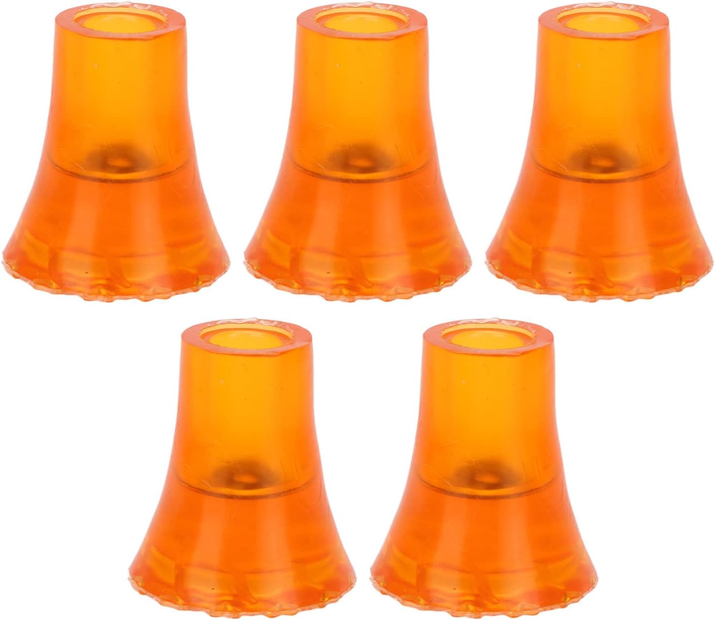BestAlice 5Pcs Cane Tips, 3/4 Inch Crutch Tips Rubber Replacement Foot Pad, 19mm Cane Tips Heavy Duty, Prevent Slipping Soft Thicken Rubber Walking Canes Replacement Tips(Orange)