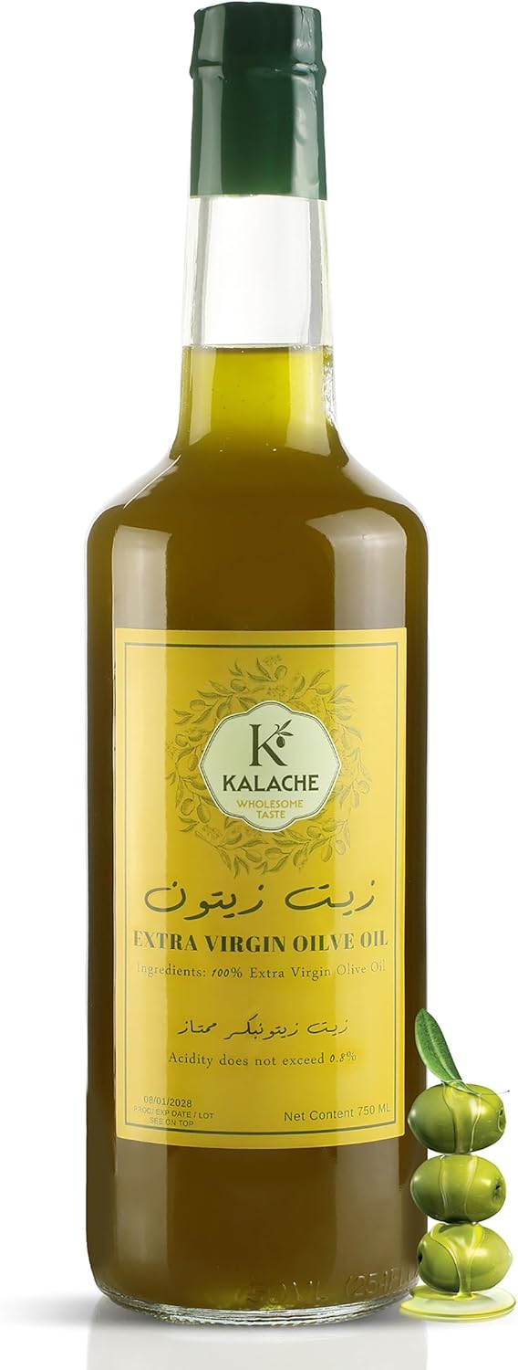 KALACHE Extra Virgin Olive Oil, 750ml Glass Bottle, Cold Pressed, Premium Quality