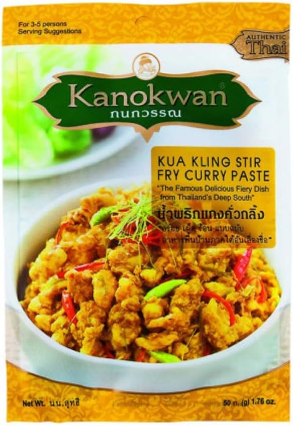 Kanokwan, Kua Kling Stir Fry Curry Paste, Size 50 Gram X 4 Packs