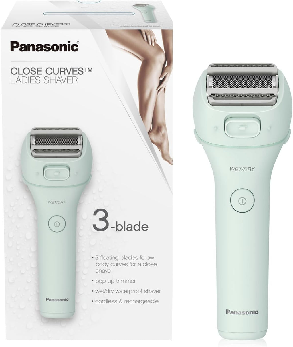 Panasonic Electric Bikini Trimmer, Women's Waterproof, Full-Body Cordless Electric Razors for Women with Bikini Attachments, 3 Hypoallergenic Blades, for Travel, Shower and Everyday Use - ES-AWL6AG